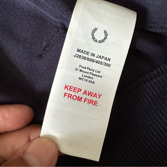 New FRED PERRY Made In Japan Stand Collar Neck Track Jacket S Navy Pink Laurel - Picture 11 of 16